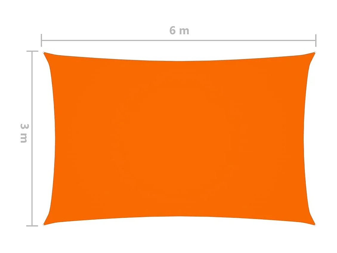 Voile de parasol Tissu Oxford rectangulaire 3x6 m Orange
