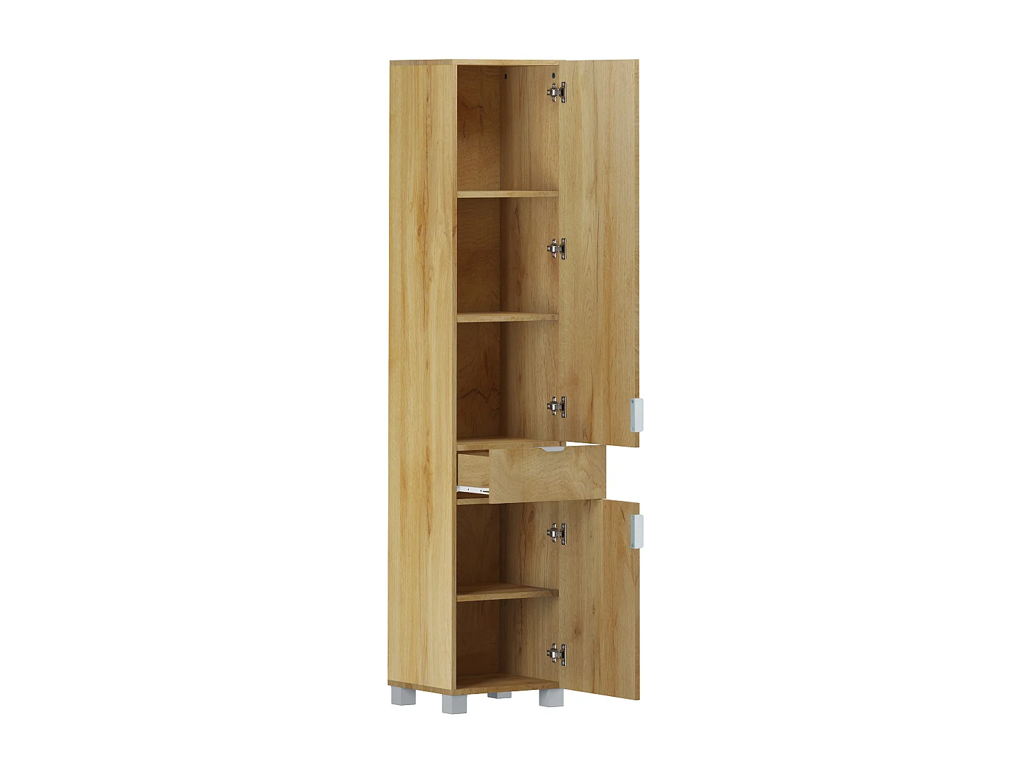 Atlas | Meuble de salle de bain avec 2 portes et 1 tiroir aspect bois