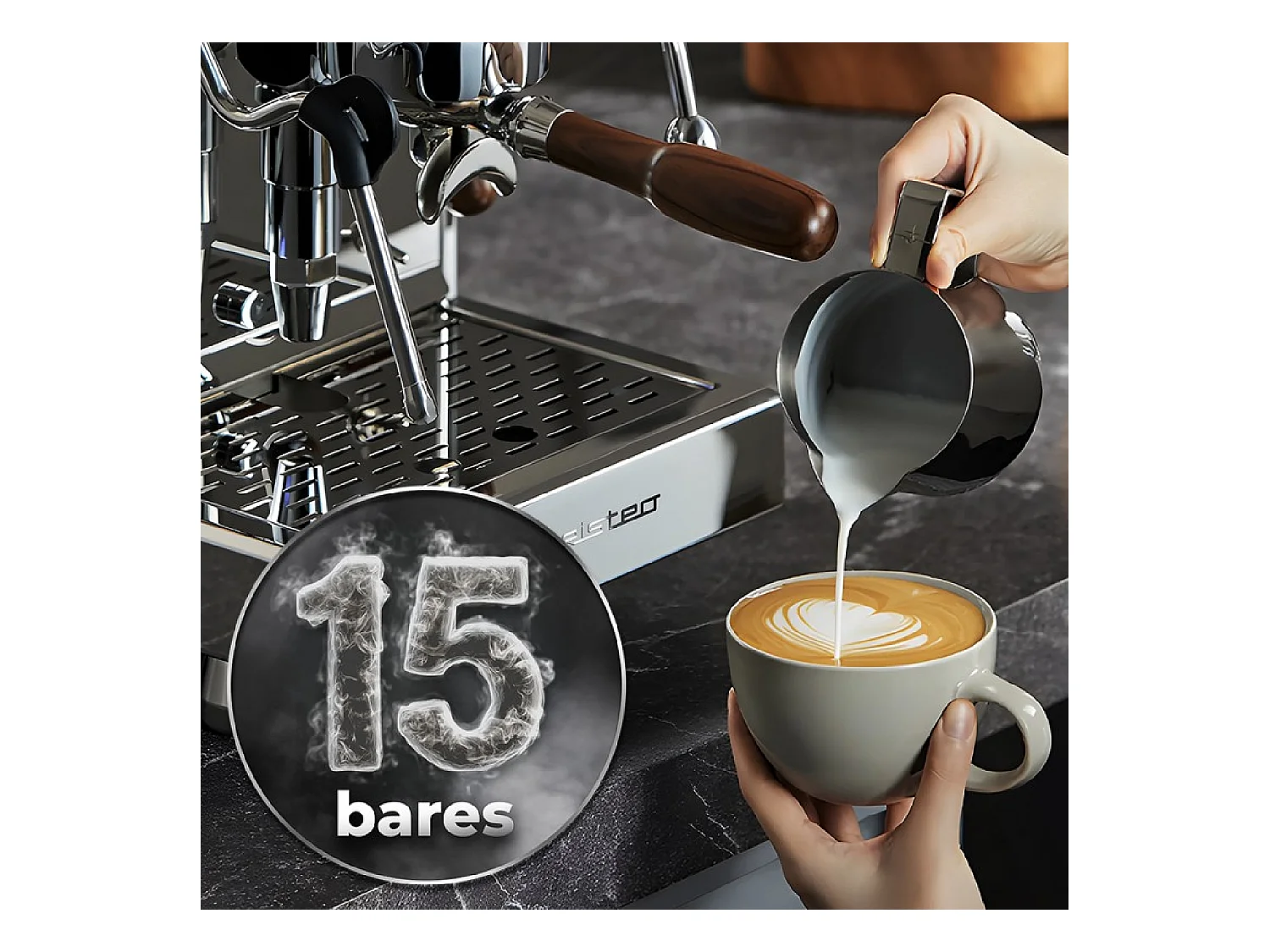 Cafetera superautomática Cecotec Baristeo Iconic 2440W 1,7L 15 bares inox