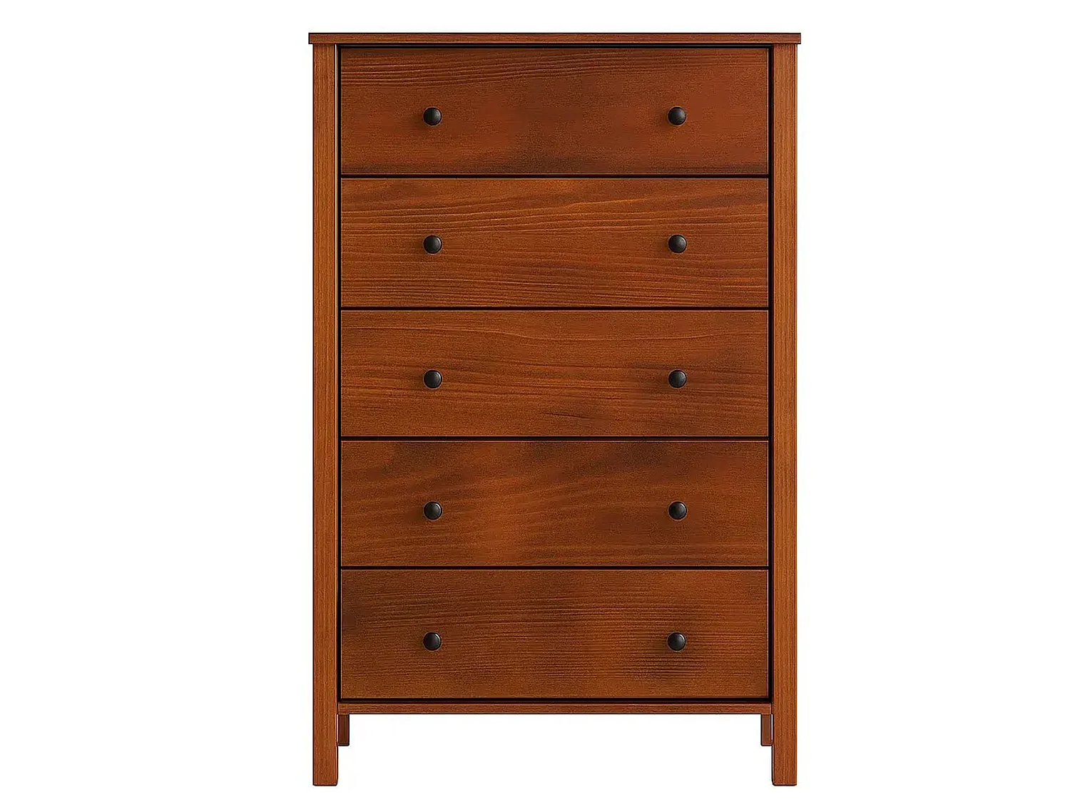 Komoda 124x78 Prestige II drewniana, 5 szuflad, kolor kasztan