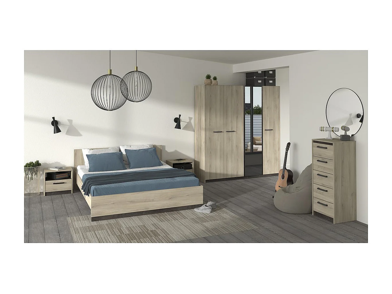 Table de chevet "Watson" - Marron