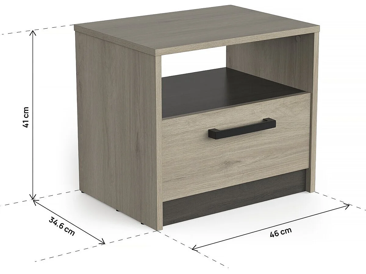 Table de chevet "Watson" - Marron