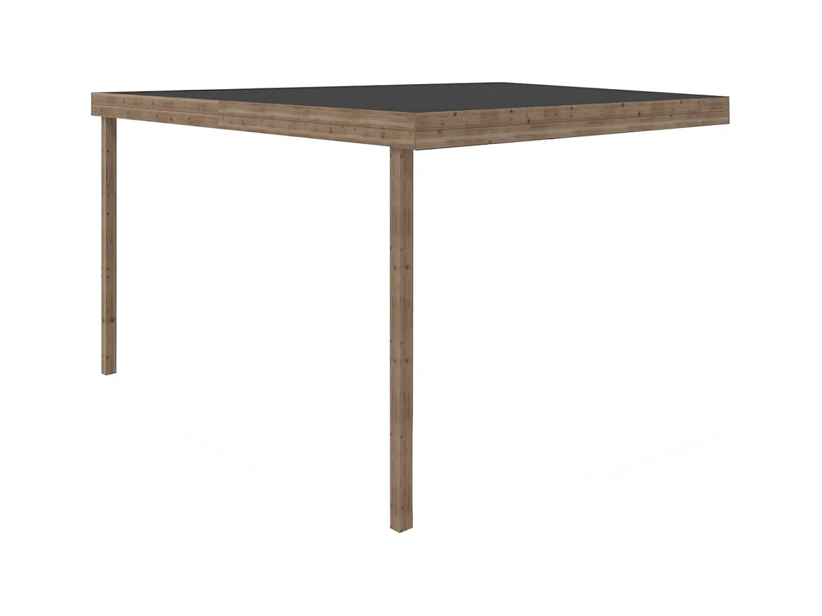 Tettoia di terazzo in legno - 3.02x4.24m - impregnata - colore marrone - DOM180 - ALTANKA