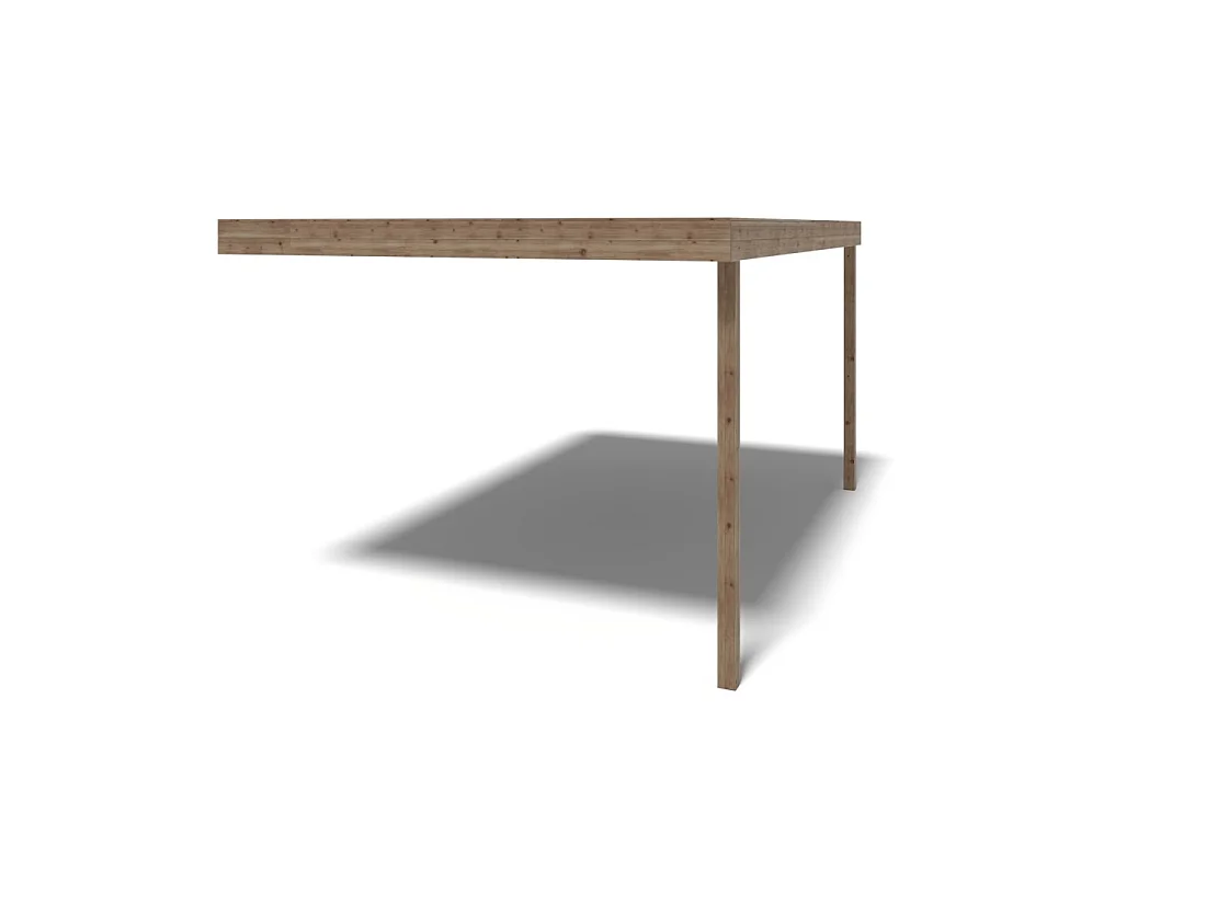 Tettoia di terazzo in legno - 3.02x4.24m - impregnata - colore marrone - DOM180 - ALTANKA