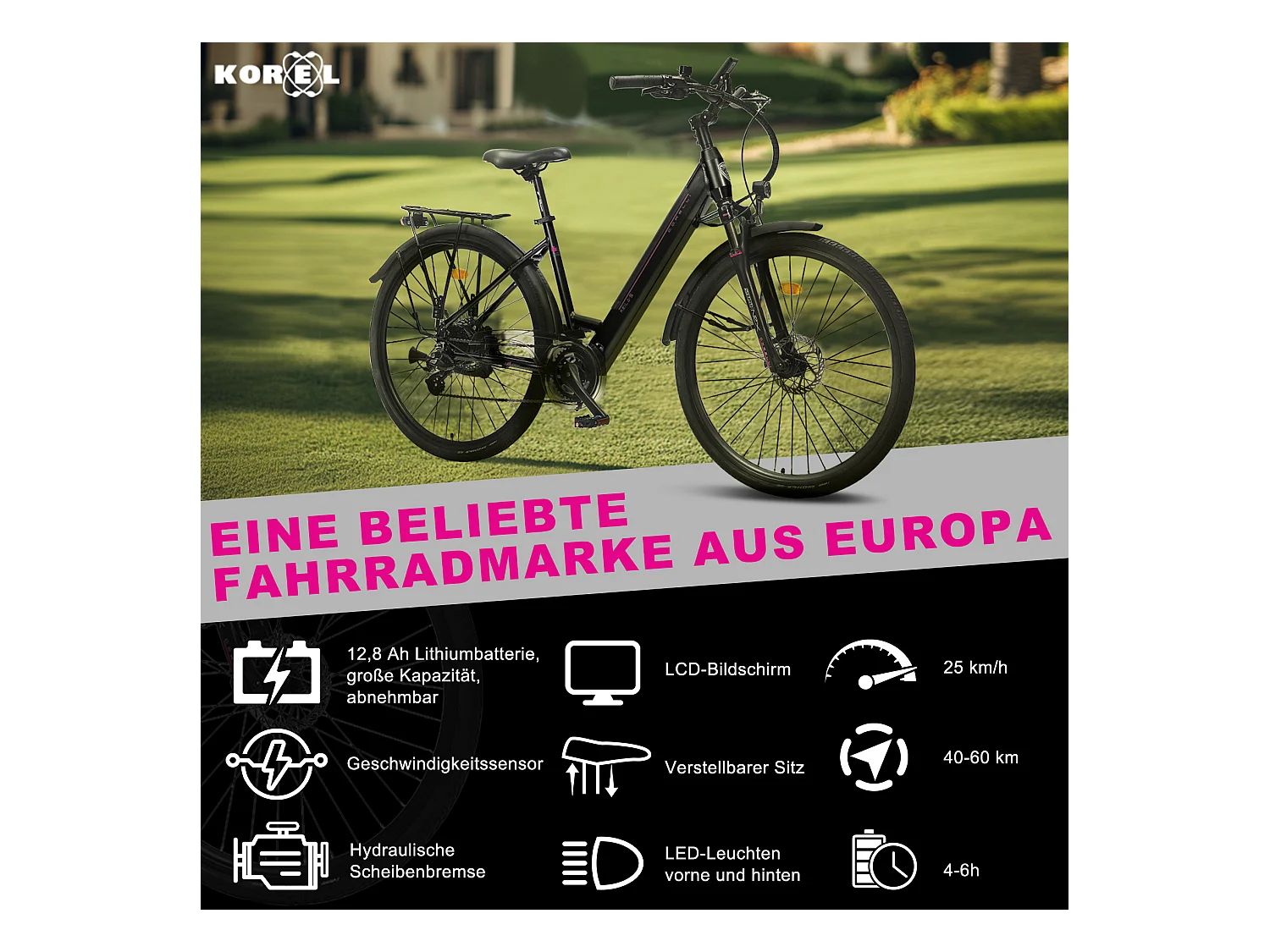 Vélo électrique Oryxearth bleu roi - Urbain/Pedelec - Léger, puissant et ultra-pratique