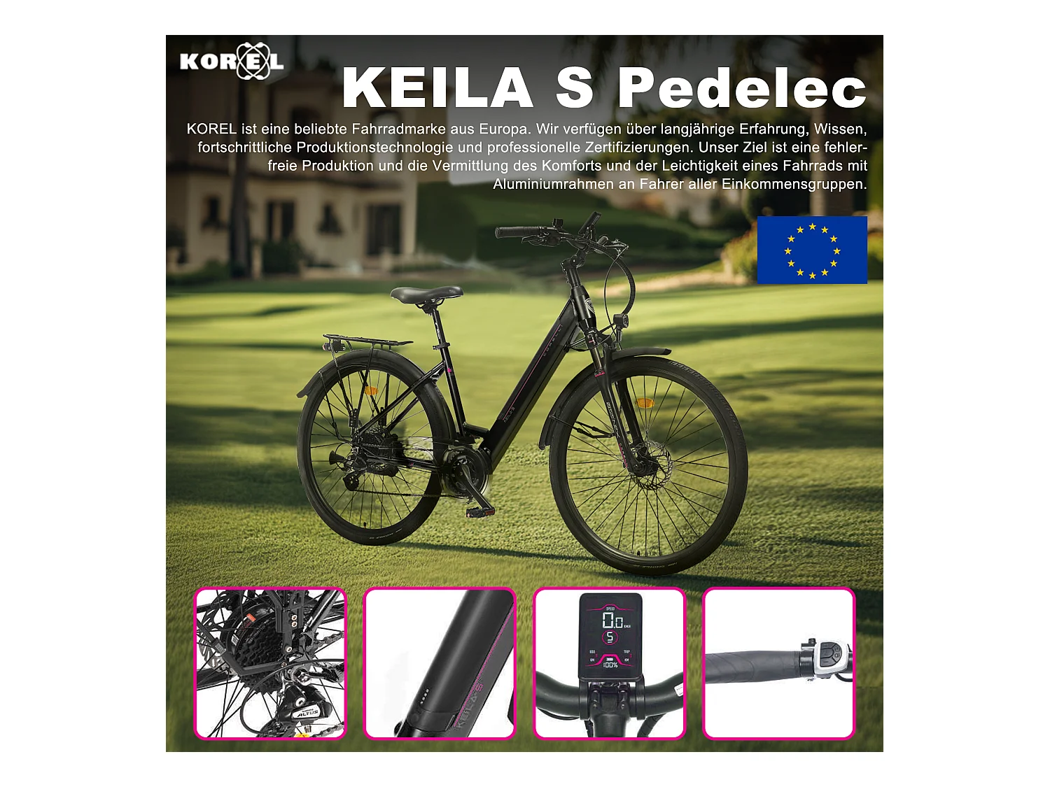 Vélo électrique Oryxearth bleu roi - Urbain/Pedelec - Léger, puissant et ultra-pratique