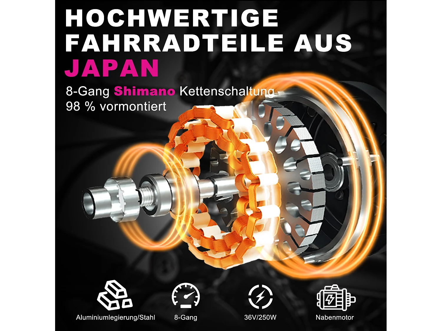 Oryxearth Elektrofahrrad in Königsblau – Urban/Pedelec – Leicht, leistungsstark und ultrapraktisch