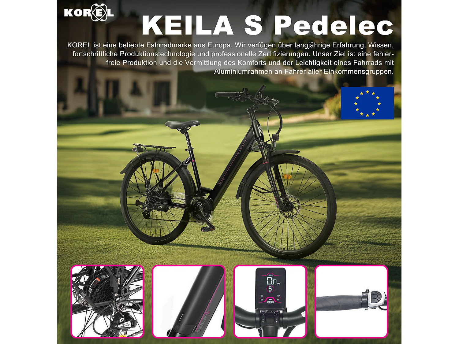 Oryxearth Elektrofahrrad in Königsblau – Urban/Pedelec – Leicht, leistungsstark und ultrapraktisch