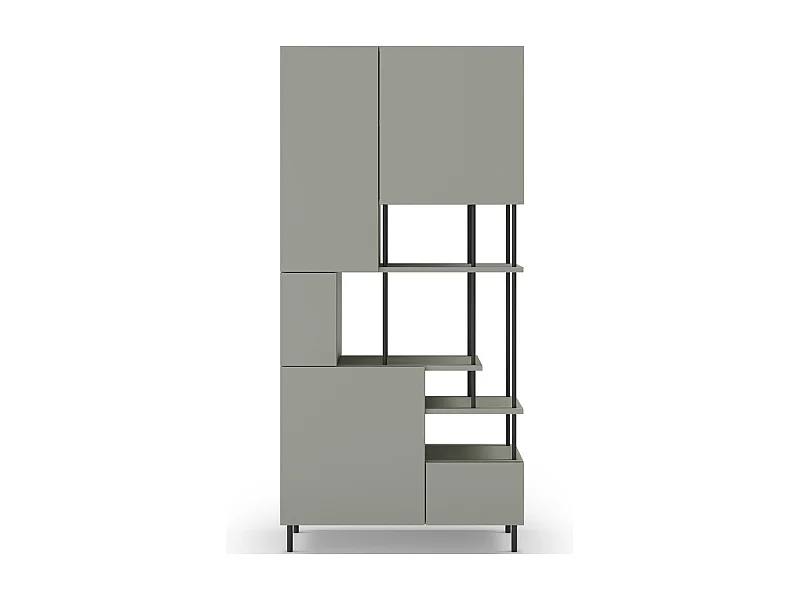 Boekenkast Perla - 84x34x175cm - Zwart