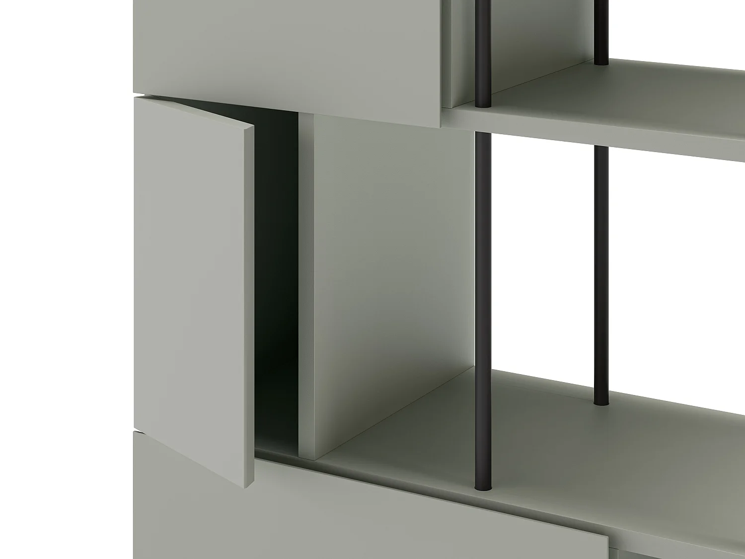 Boekenkast Perla - 84x34x175cm - Zwart