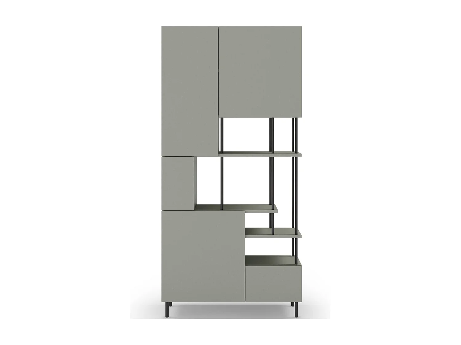 Bibliothèque 5 portes vert H175 cm - Lise