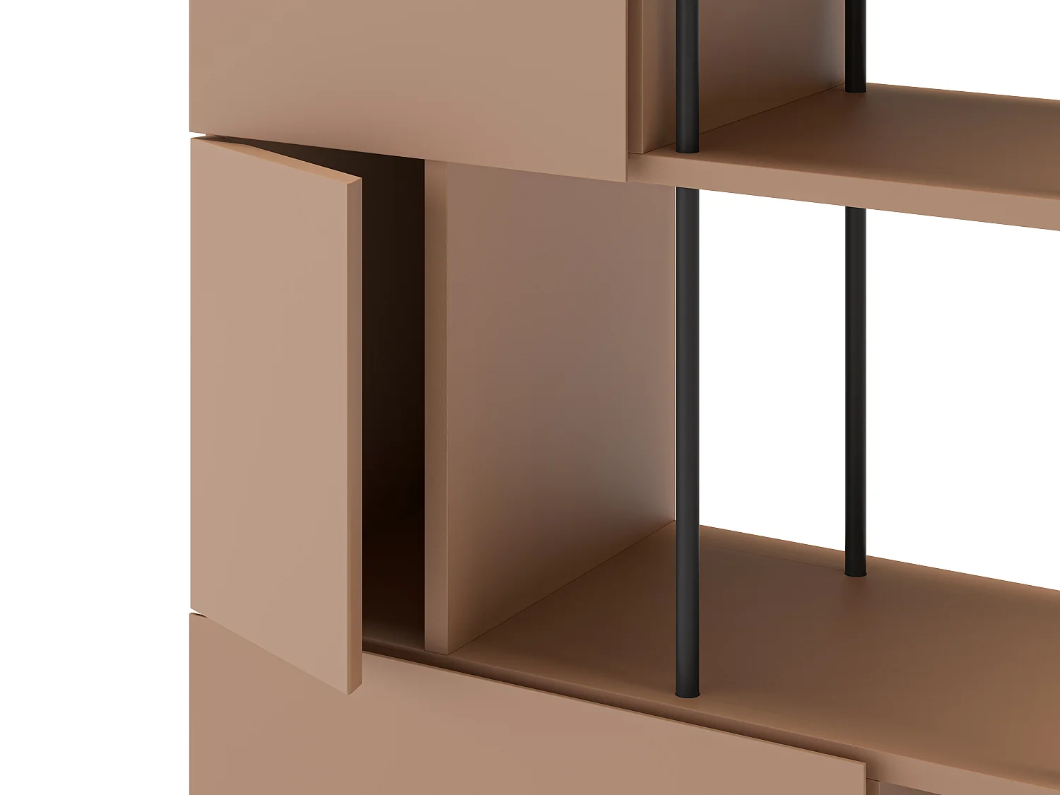 Bibliothèque 5 portes terracotta H175 cm - Lise