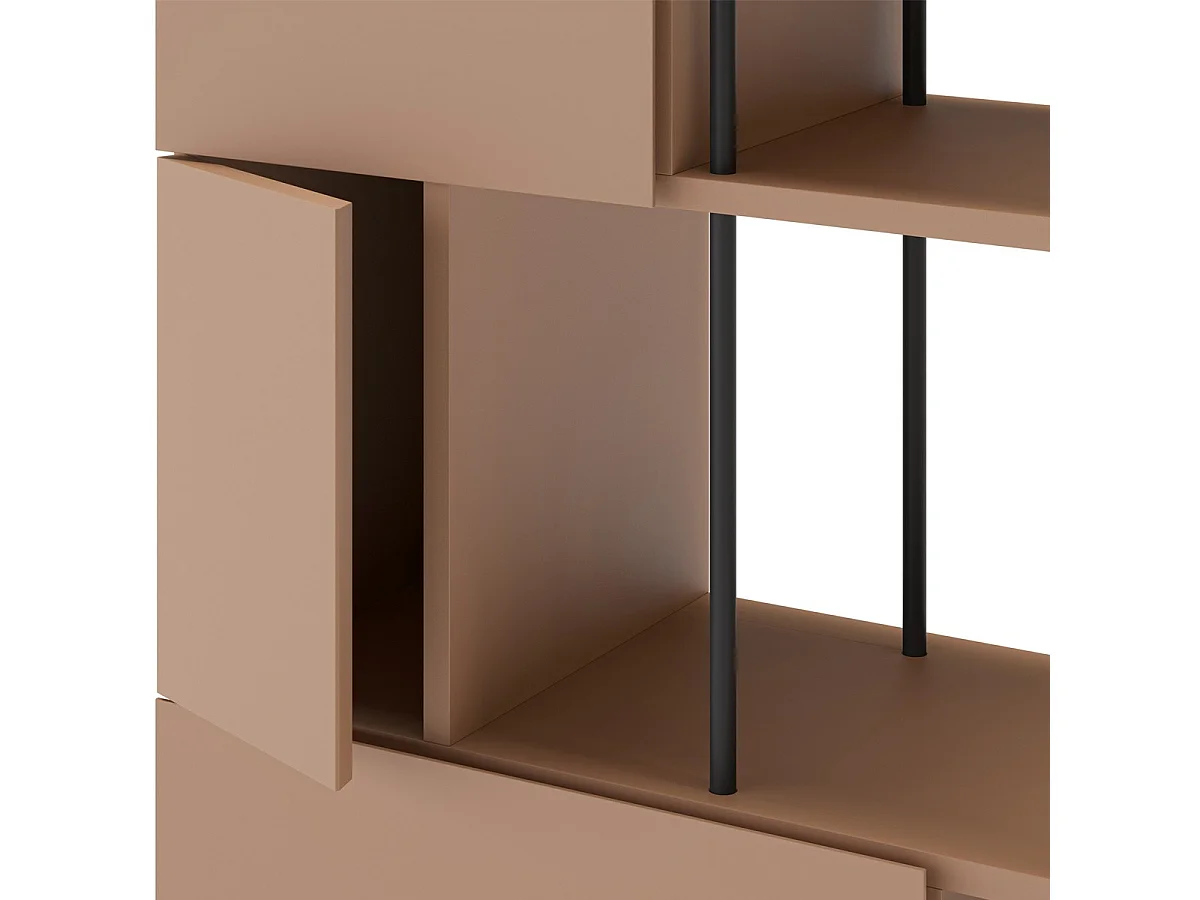 Bibliothèque 5 portes terracotta H175 cm - Lise