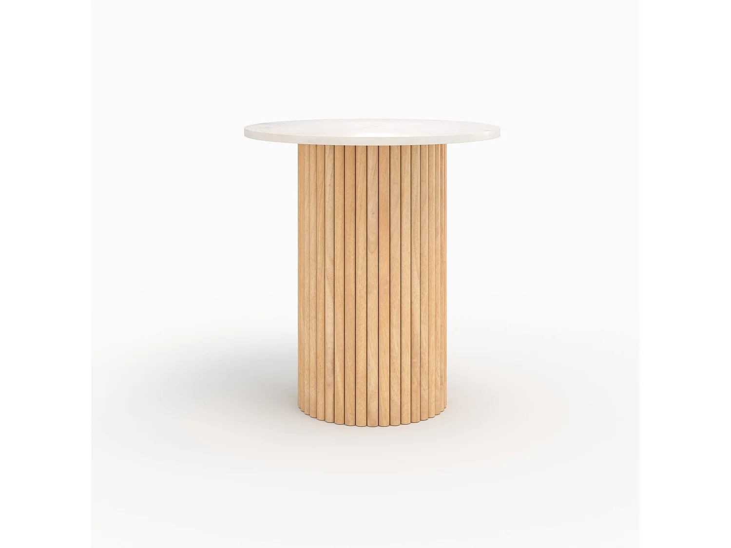 Tavolino in marmo e legno di mango D40 cm - Agathe