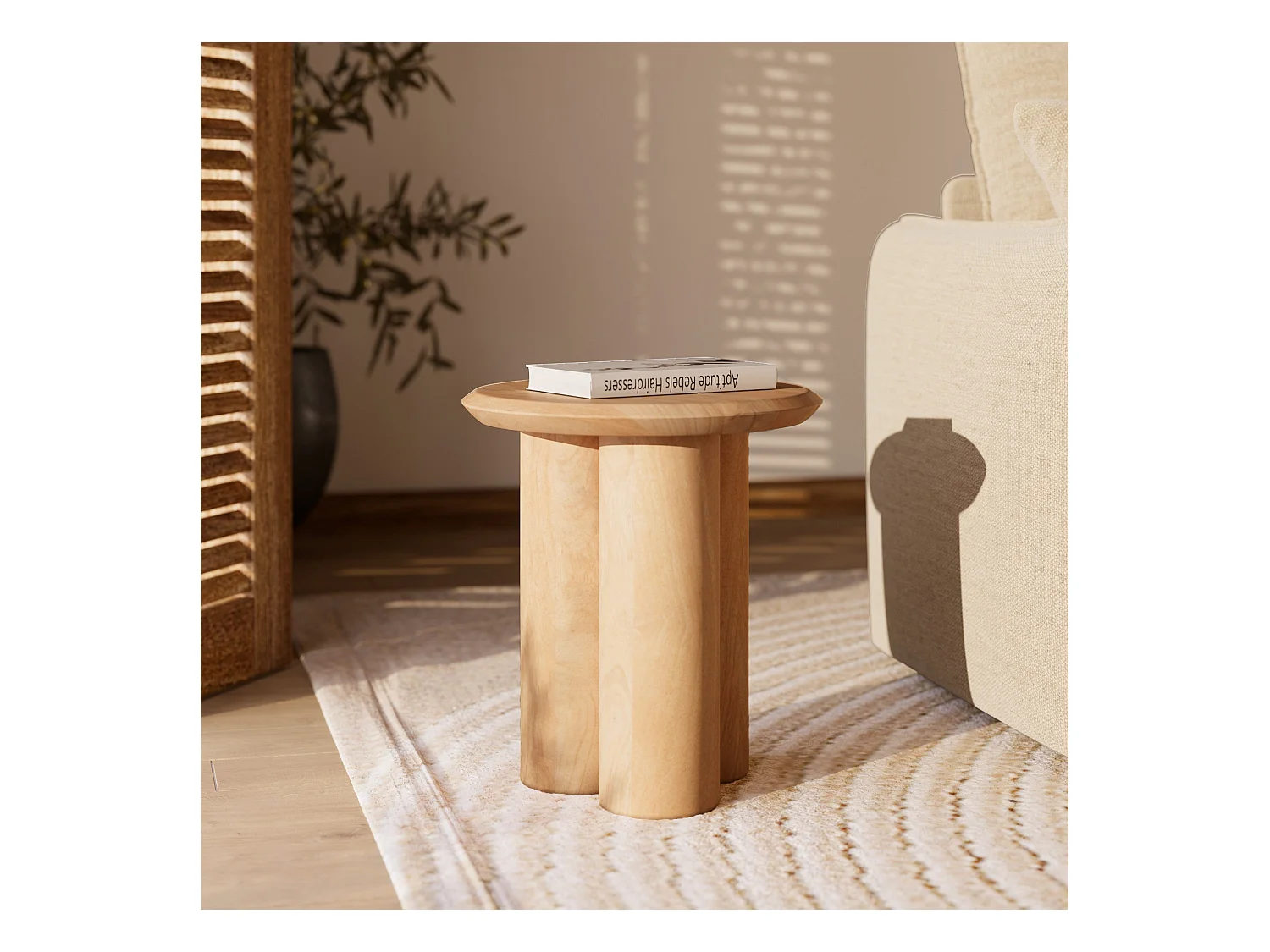 Table d'appoint en bois de manguier D40 cm - Sacha