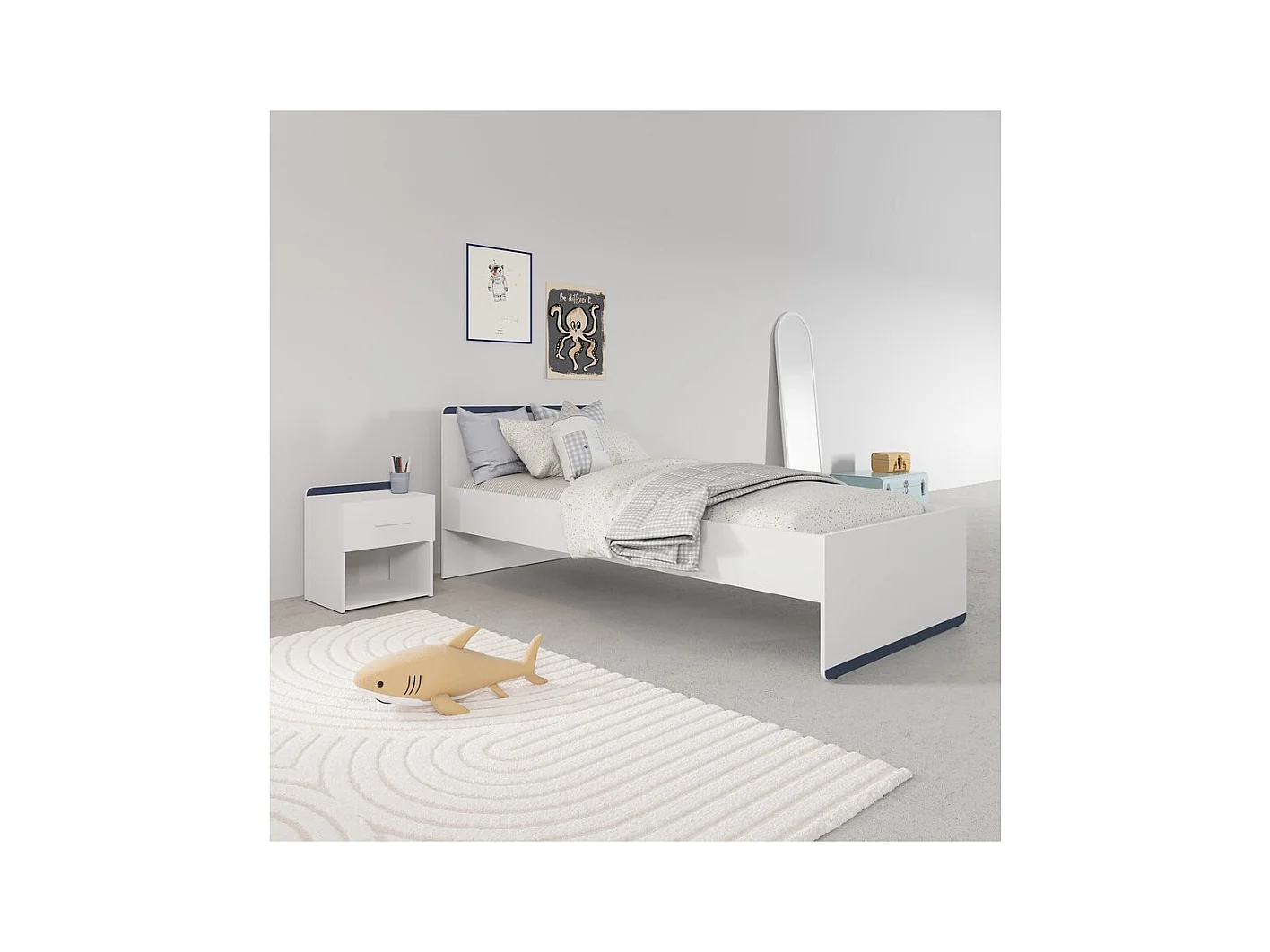 Table de chevet "Reverso" - Blanc mat