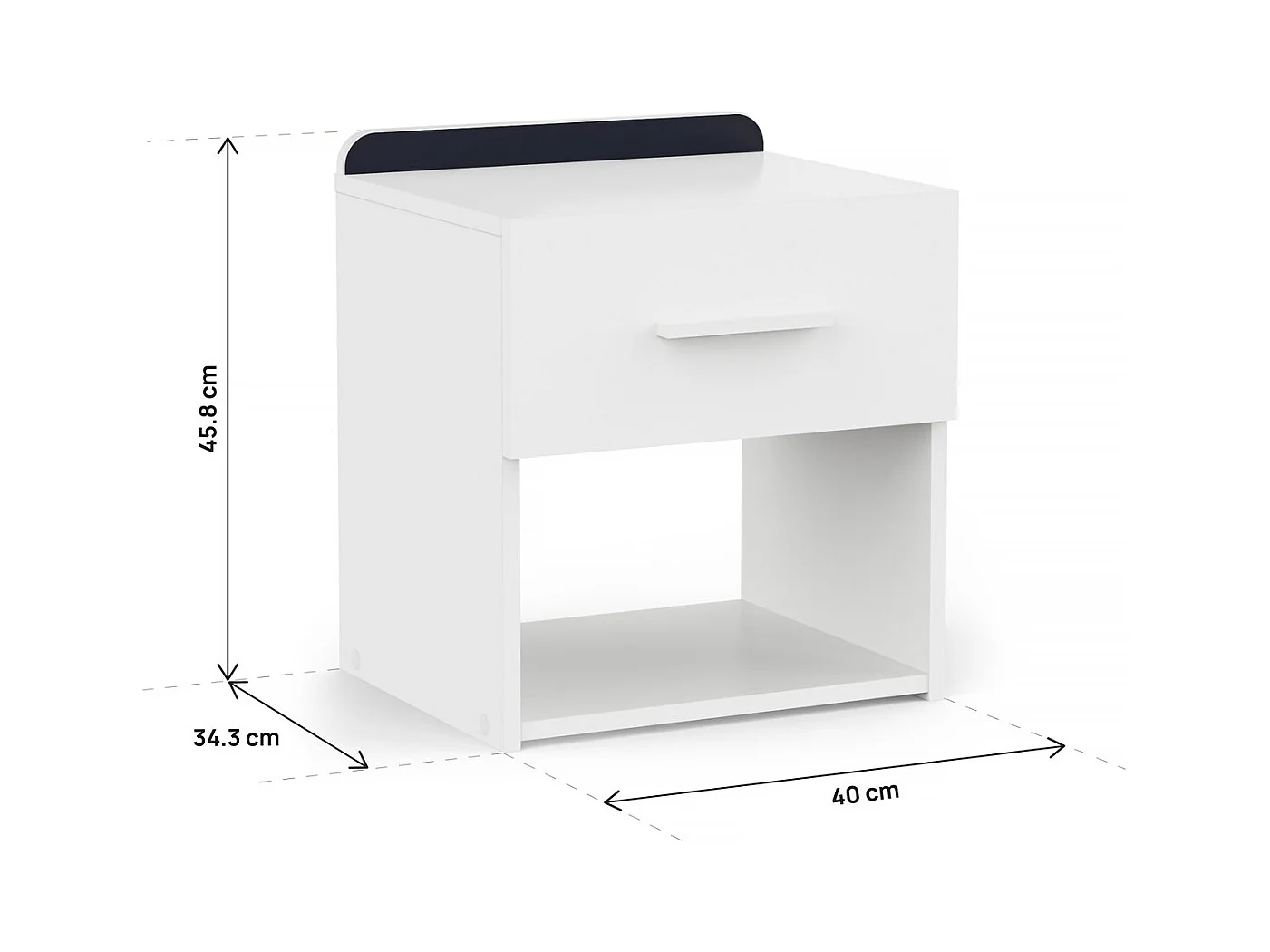 Table de chevet "Reverso" - Blanc mat