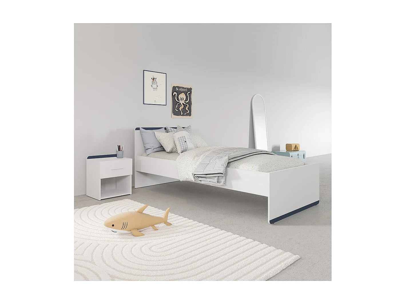 Table de chevet "Reverso" - Blanc mat