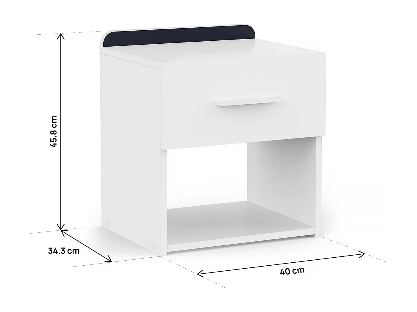 Table de chevet "Reverso" - Blanc mat