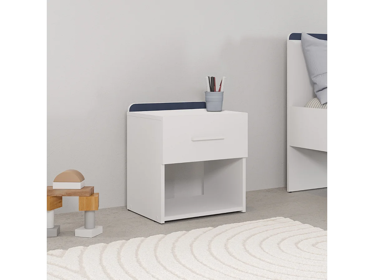 Chevet 1 tiroir blanc mat L40 cm ARLO