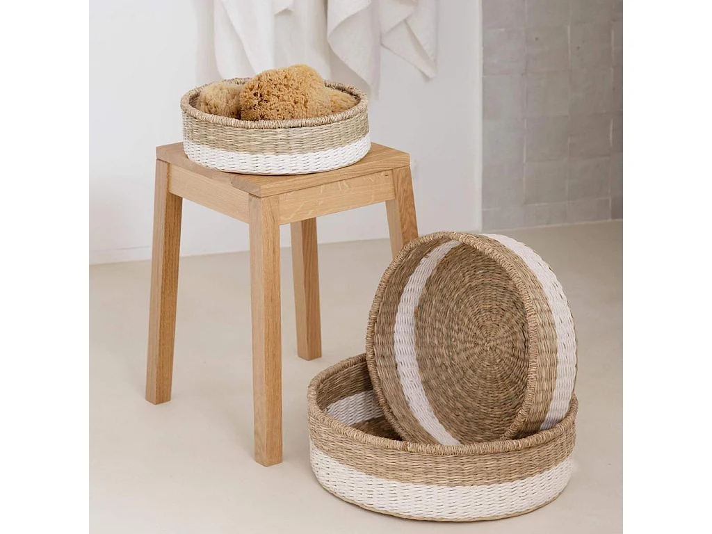 Habitat - Lot de 3 paniers de rangement en jonc de mer - Naturel - Amicie