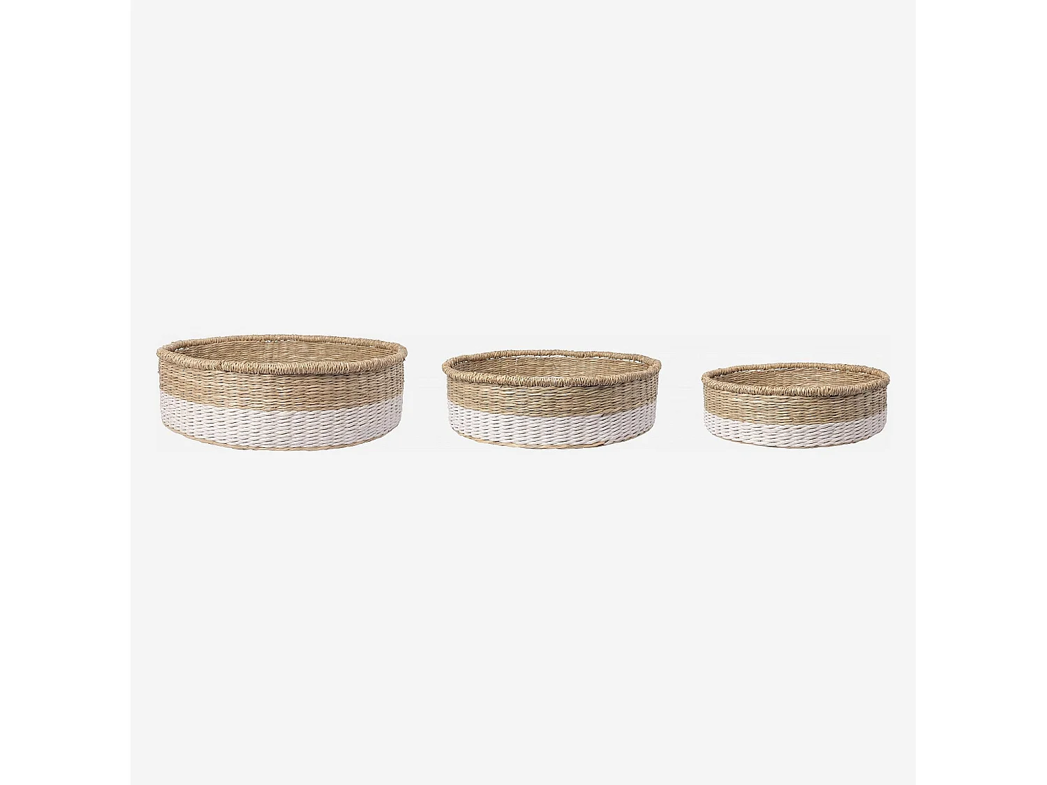 Habitat - Lot de 3 paniers de rangement en jonc de mer - Naturel - Amicie