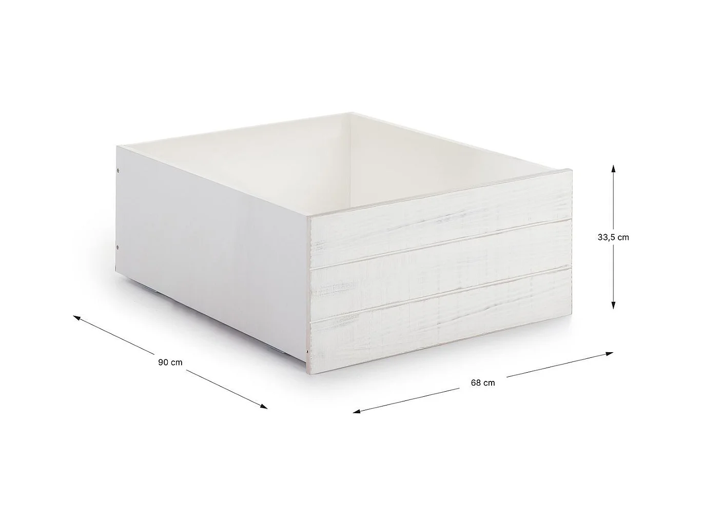 Lot de 2 tiroirs pour lit cabane enfant rustique 90x190 cm en bois blanchi / gris - Martin