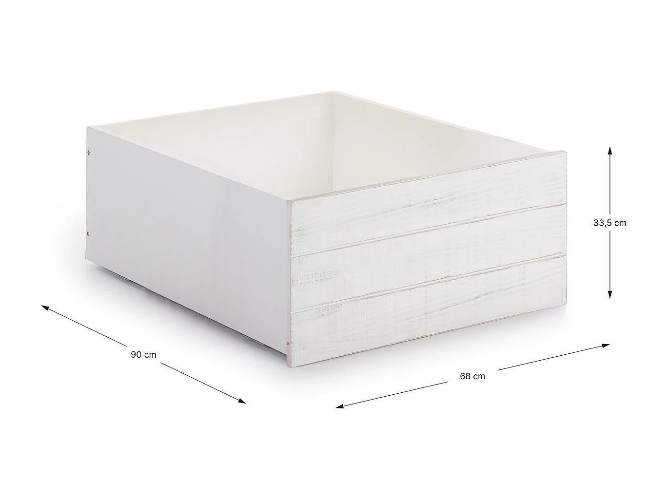 Lot de 2 tiroirs pour lit cabane enfant rustique 90x190 cm en bois blanchi / gris - Martin