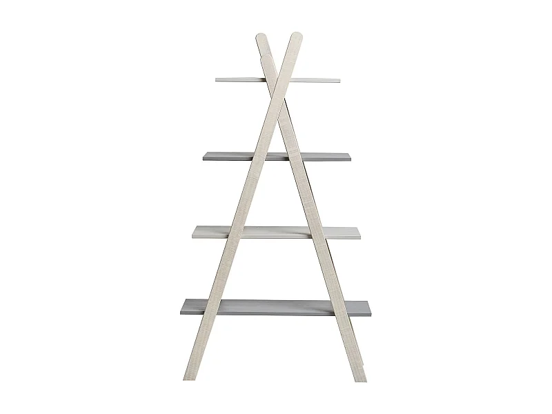 Etagère tipi enfant en bois gris et blanc H146 cm - Sue