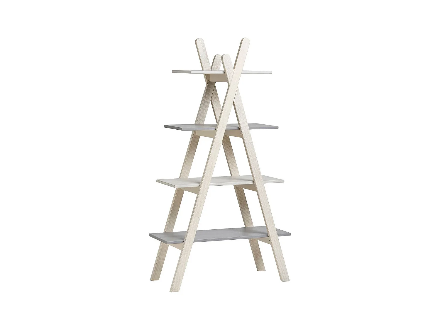 Etagère tipi enfant en bois gris et blanc H146 cm - Sue