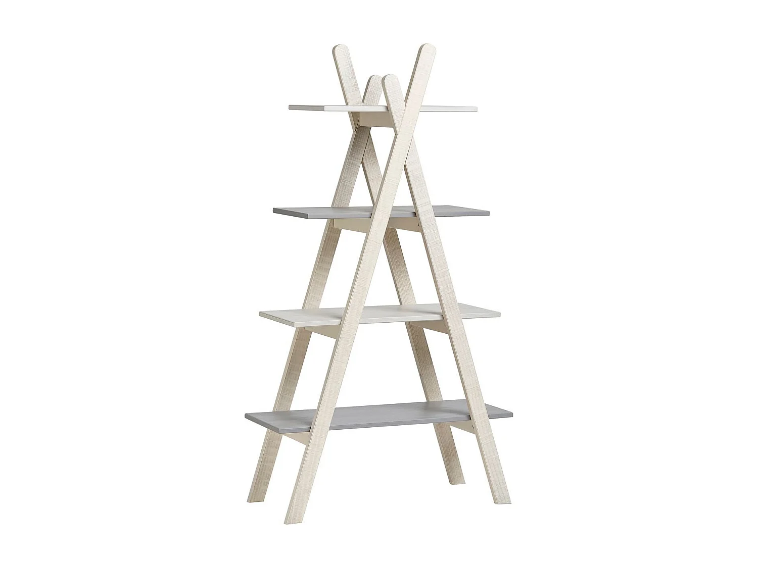 Etagère tipi enfant en bois gris et blanc H146 cm - Sue