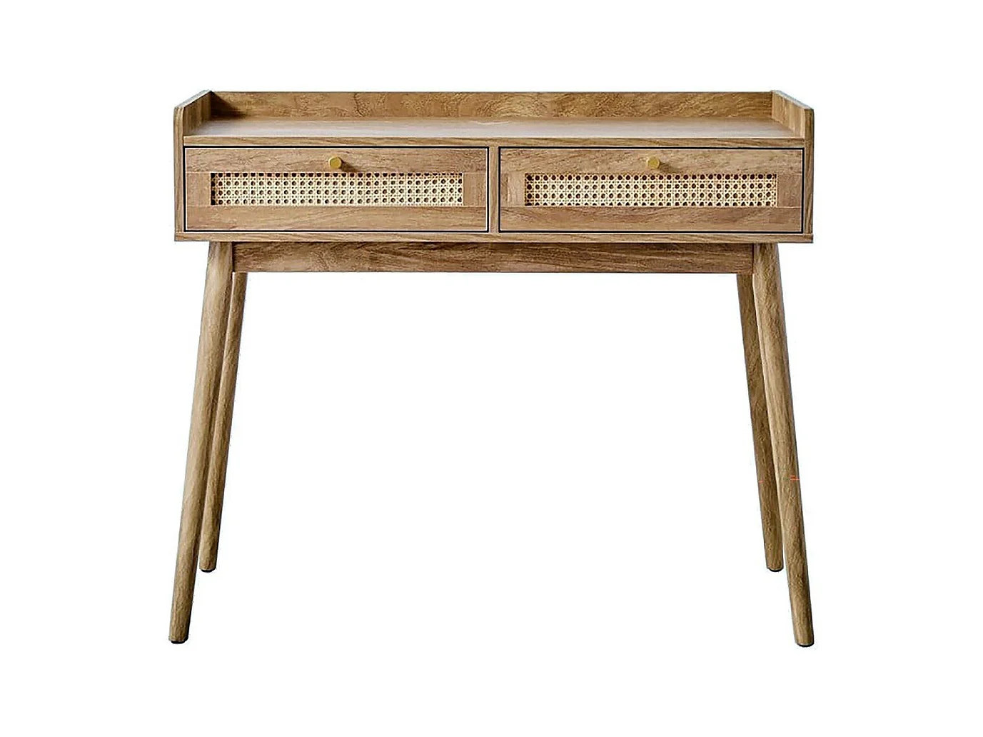 Console 2 tiroirs avec façades en rotin PALMO