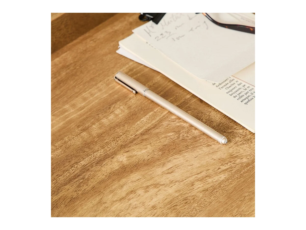 Console 2 tiroirs avec façades en rotin PALMO