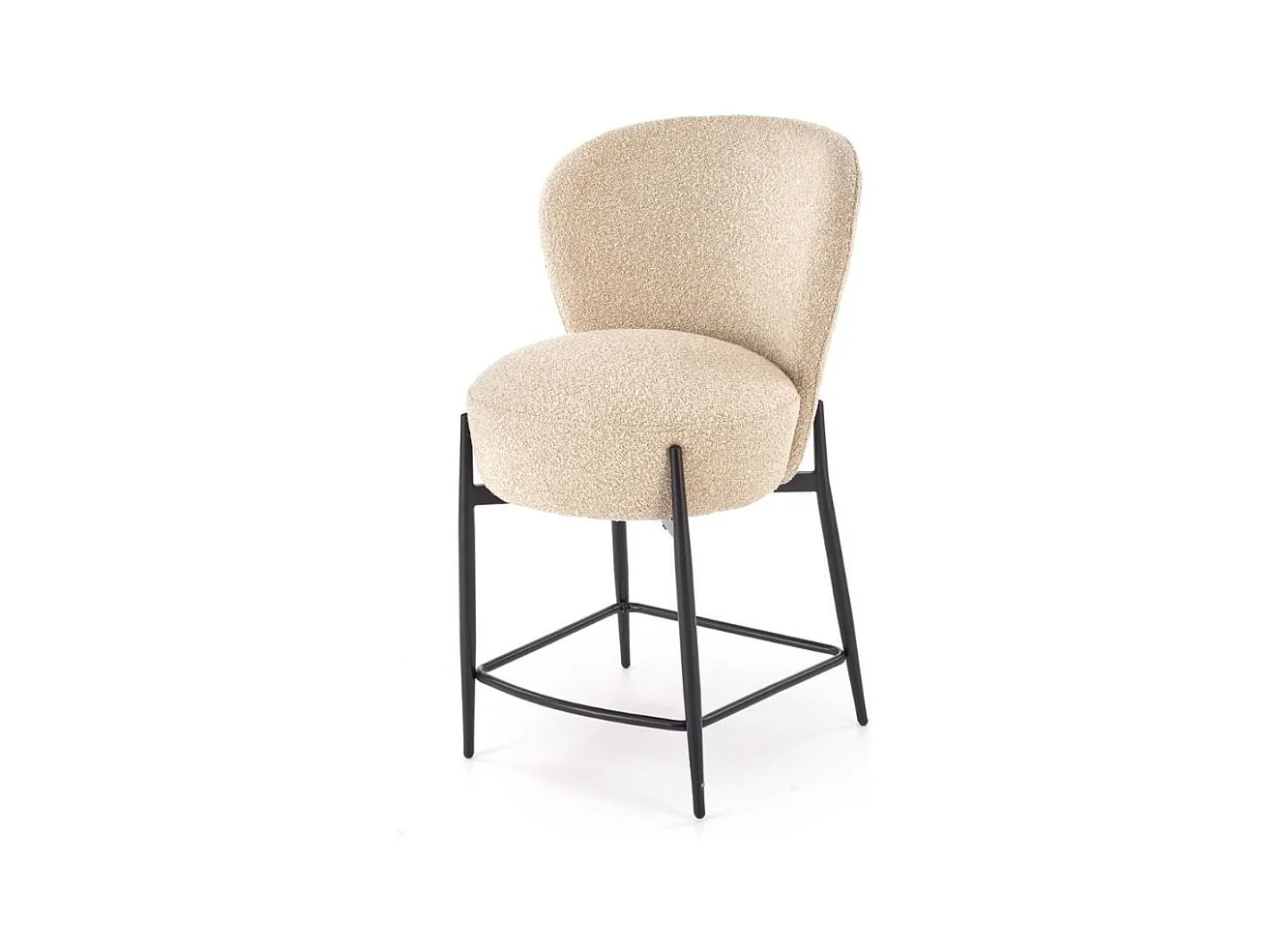 Chaise de bar contemporaine en tissu beige ROCKIN