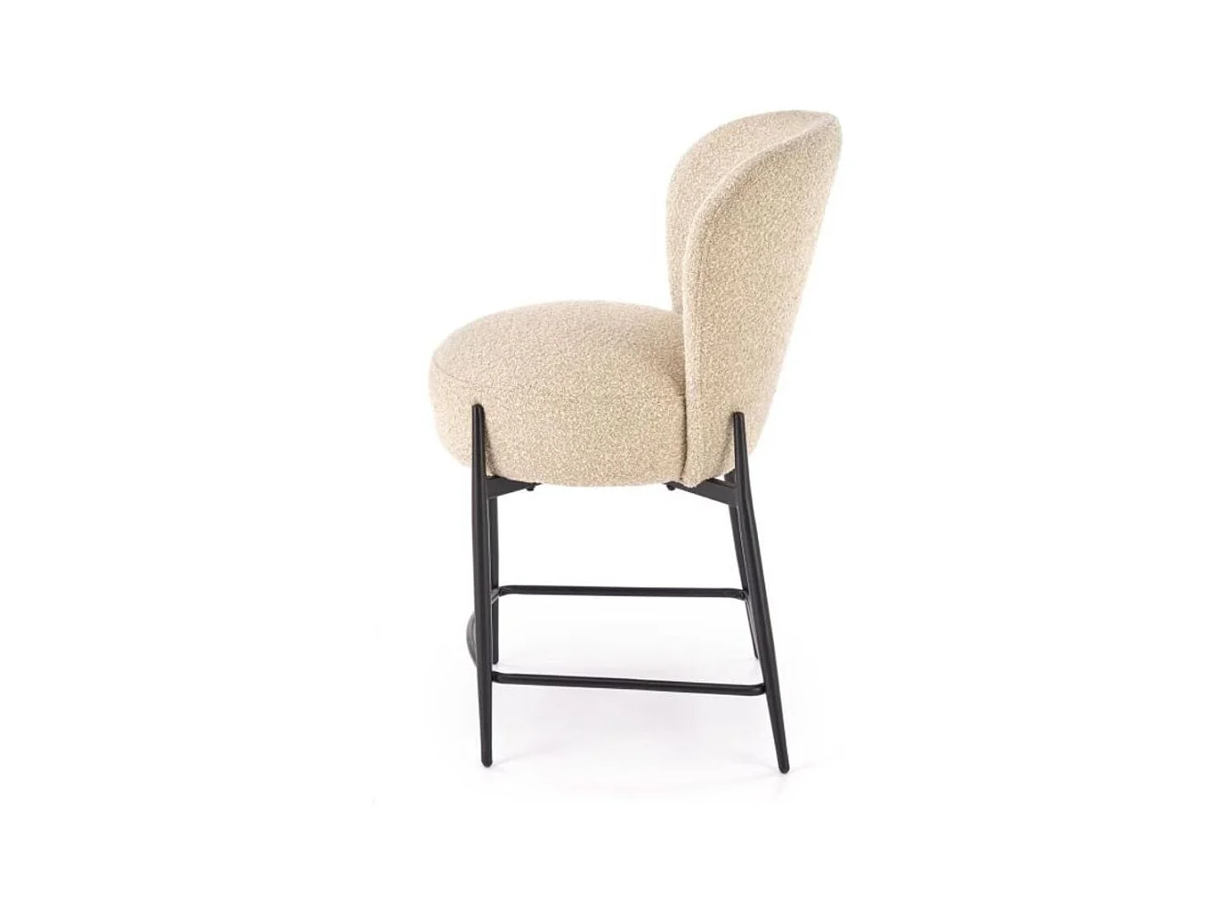 Chaise de bar contemporaine en tissu beige ROCKIN