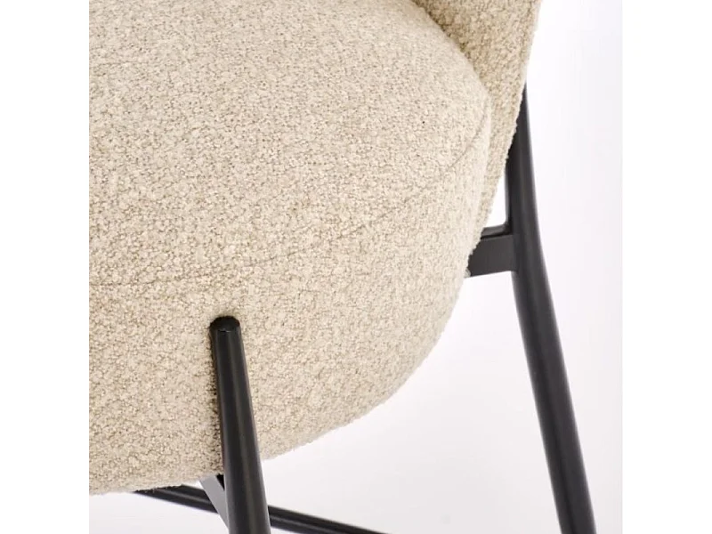Chaise de bar contemporaine en tissu beige ROCKIN