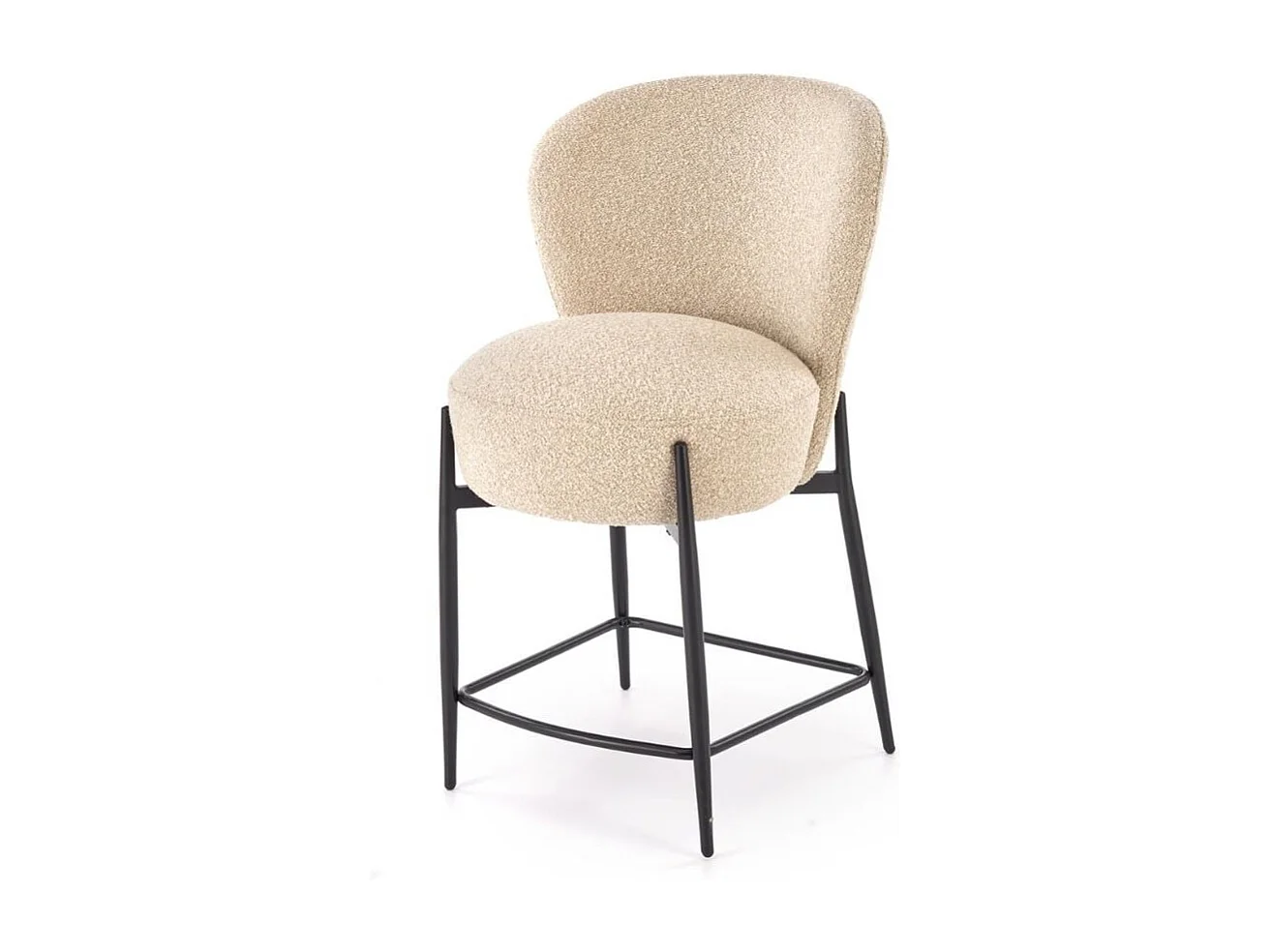 Chaise de bar contemporaine en tissu beige ROCKIN