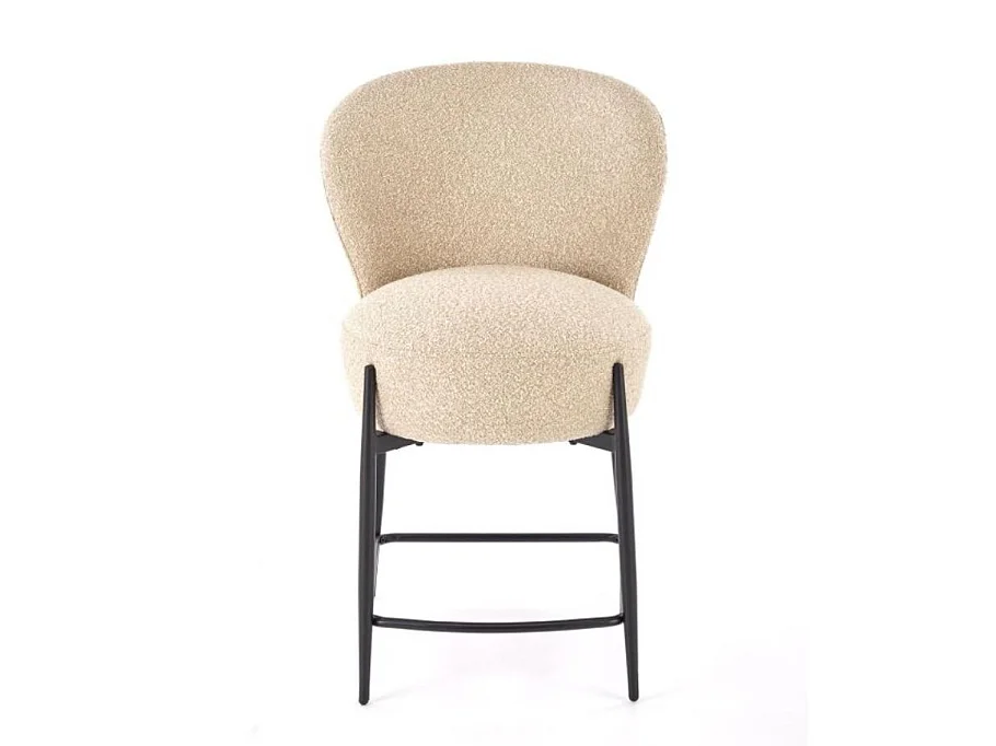 Chaise de bar contemporaine en tissu beige ROCKIN