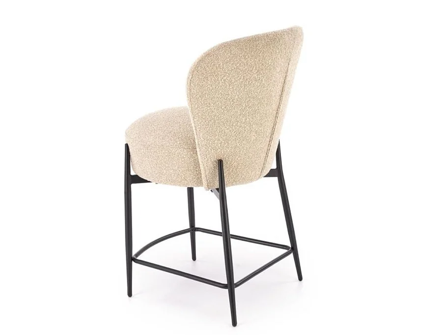 Chaise de bar contemporaine en tissu beige ROCKIN