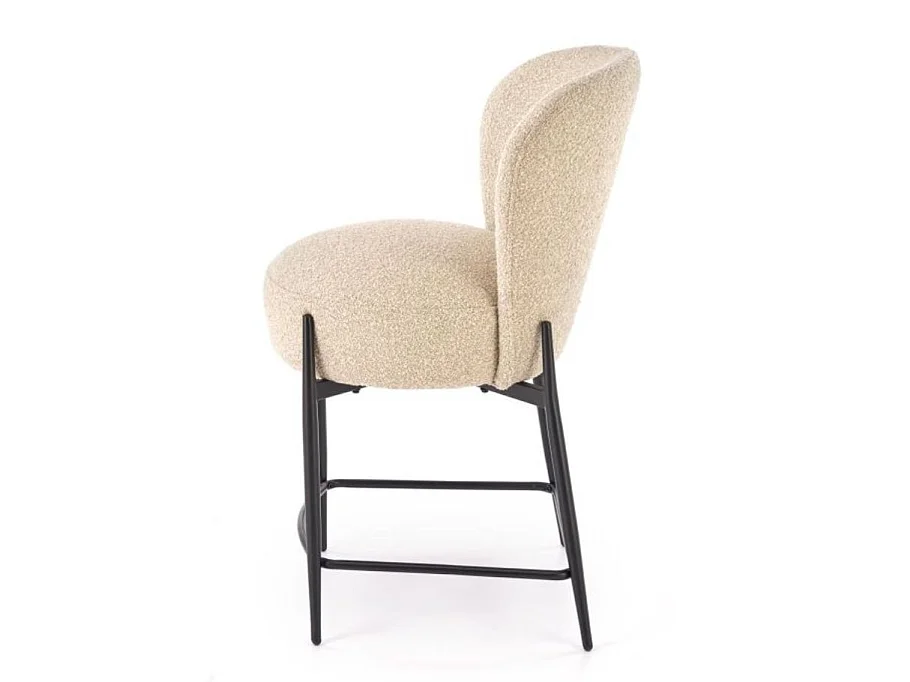 Chaise de bar contemporaine en tissu beige ROCKIN