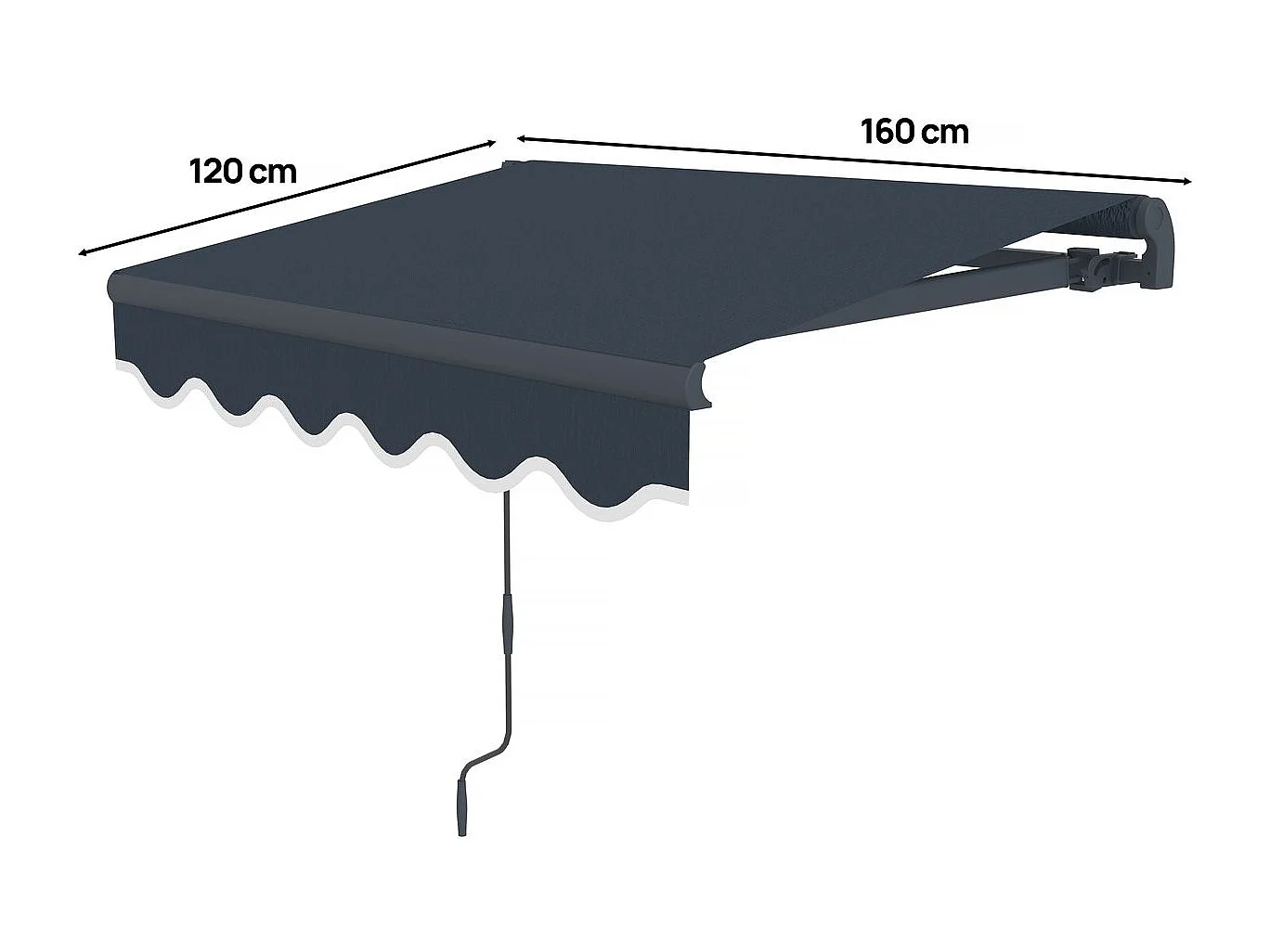 Toldo de aluminio <<Ombra 1>> - 160 x 120 cm - Gris