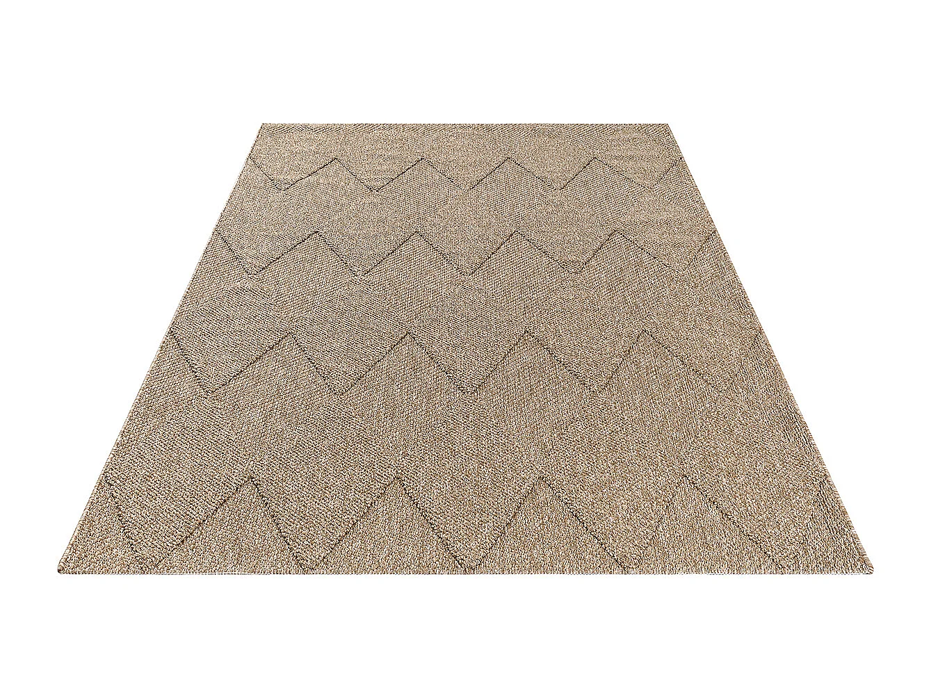 Tapis Kos extérieur moderne losange, Nature, 80 x 150 cm