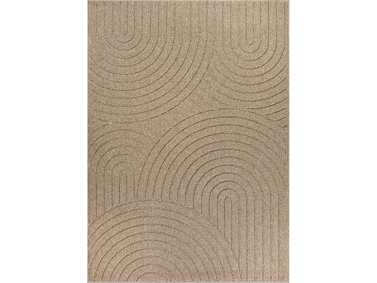 Tapis Kos extérieur moderne arc, Nature, 80 x 250 cm