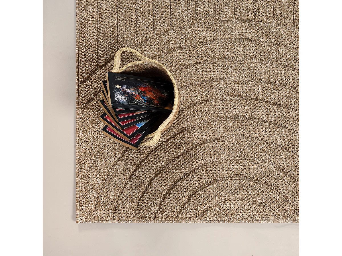 Tapis Kos extérieur moderne arc, Nature, 80 x 150 cm