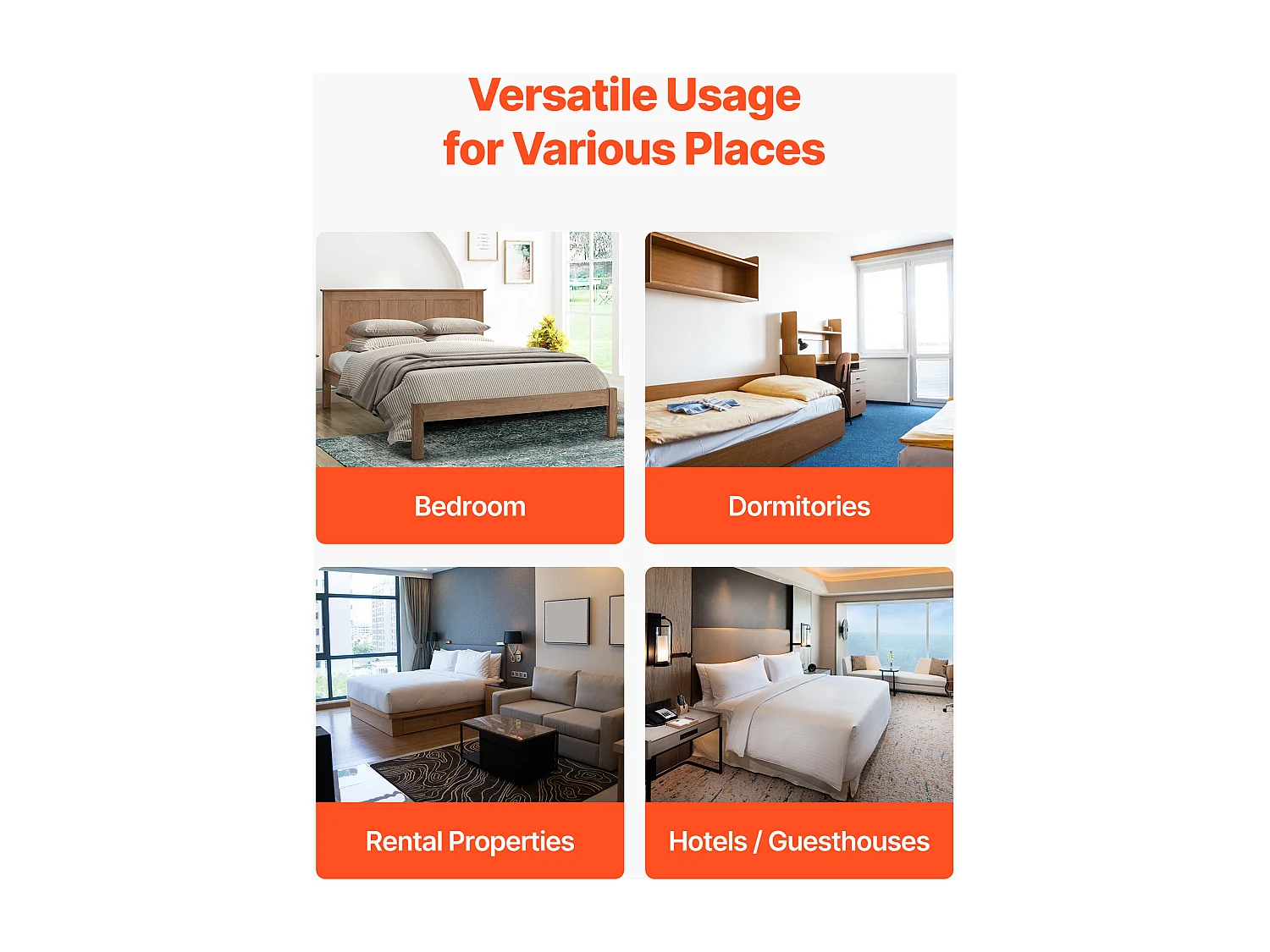 Planche de Lit Queen Size SucceBuy, 201 x 148 x 3,8 cm Lot de 4, Sommier Panneau avec Tissu Oxford 200D, pour Maison Hôtel Appartement, Gris