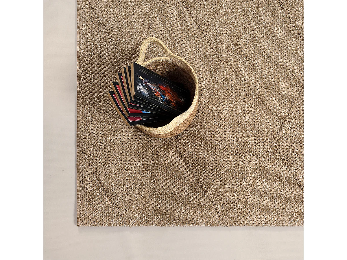 Tapis Kos extérieur moderne losange, Nature, 200 x 280 cm