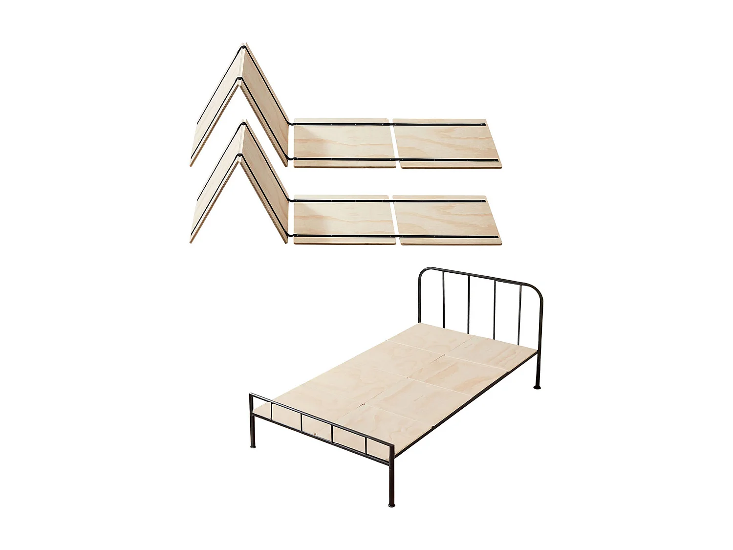 Tablero de Cama Doble Tamaño Twin SucceBuy, 180 x 90 x 1 cm, Lote de 8, Somieres Plegables con Conexión, para Casa, Hotel, Dormitorio y Apartamento