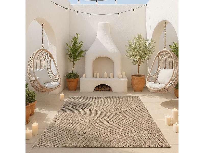 Tapis Kos extérieur moderne, Nature, 80 x 150 cm