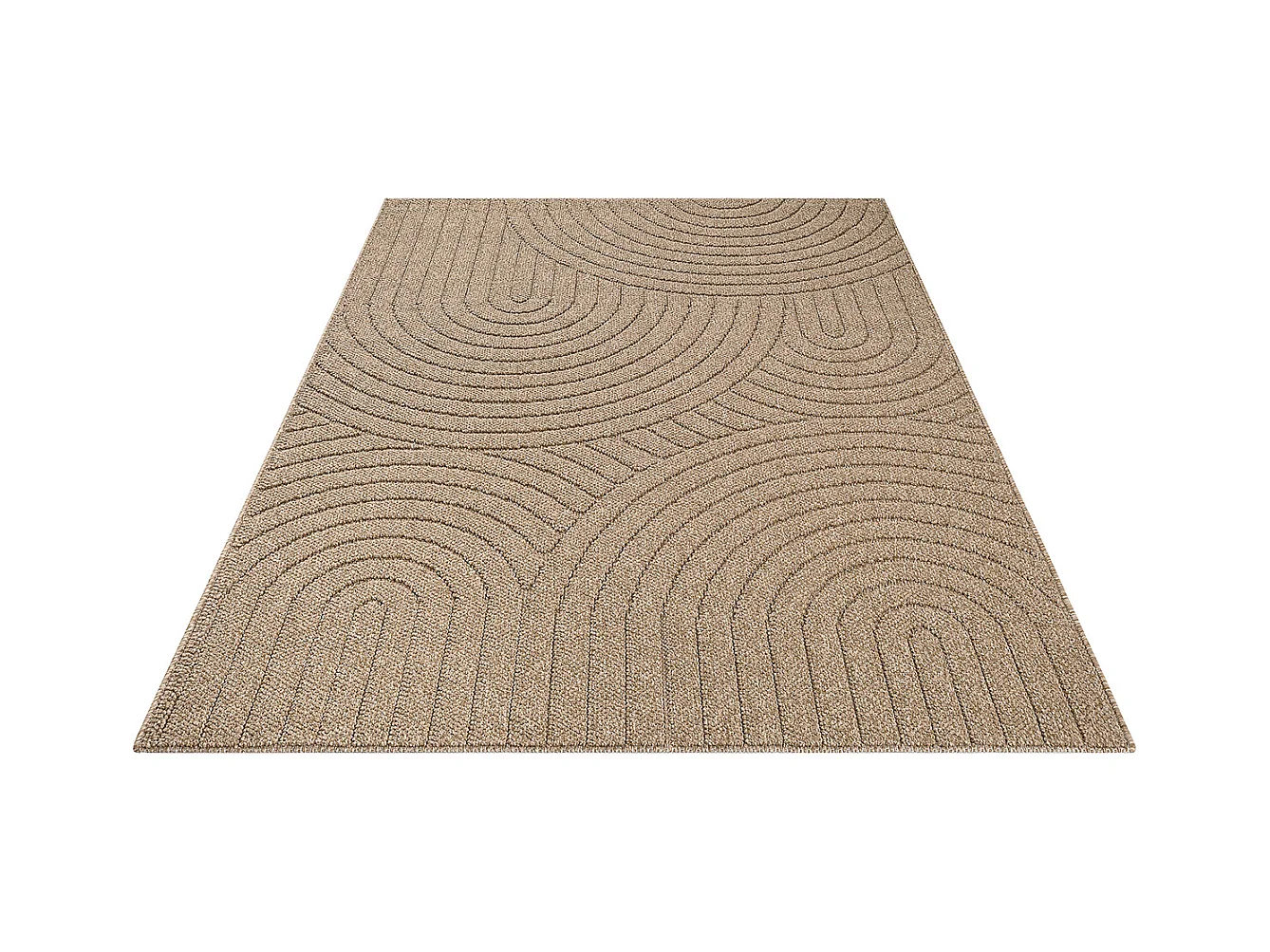 Tapis Kos extérieur moderne arc, Nature, 160 x 220 cm