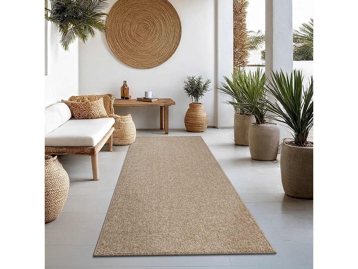 Tapis Kos extérieur moderne intemporel, Nature, 80 x 250 cm